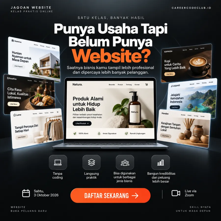 Poster iklan: satu kelas, banyak hasil website