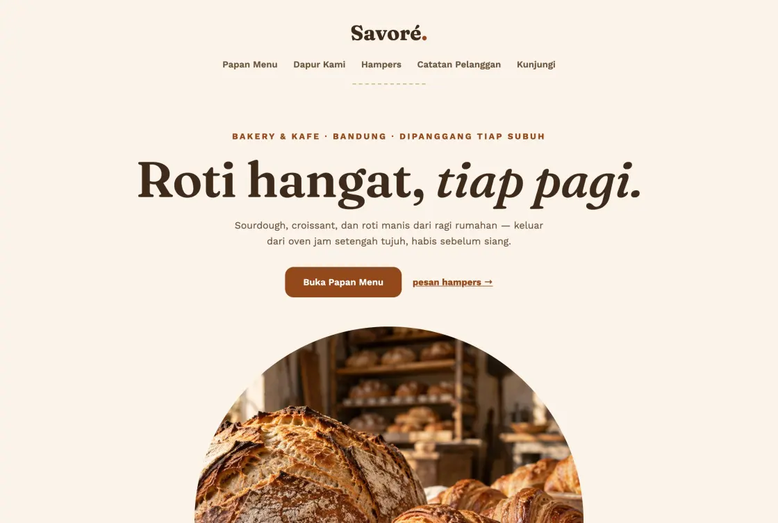 Website bakery Savoré