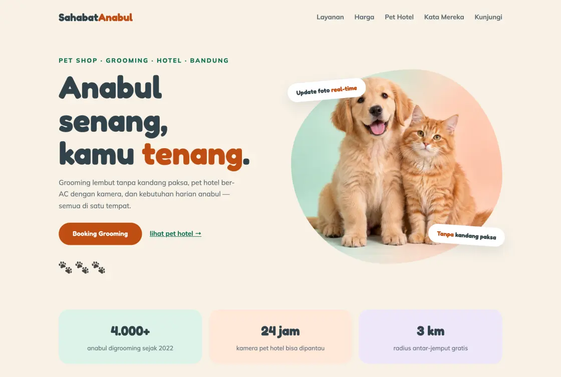 Website pet shop Sahabat Anabul